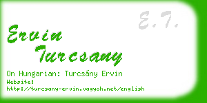 ervin turcsany business card