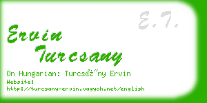 ervin turcsany business card